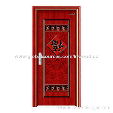 Exquisite Interior Steel Door with Honeycomb Core and Natural Wood-like Painted Steel Panel